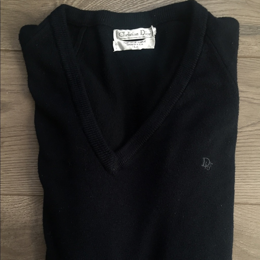 Christian Dior BLACK VINTAGE Dress Sweater Size L